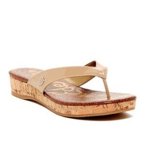 Sam Edelman Tanya Patent Cork Thong Sandal Size 10M